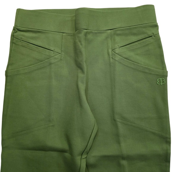 Betabrand Women's Size Med Petite Kale Green Pocket Dressy Casual Yoga Pants - Picture 2 of 9